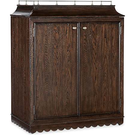 Hooker Furniture Commerce and Market 36" Wide 1 Drawer Elm Wood Storage Furniture with Pullout Drawer Dark Elm / Gold