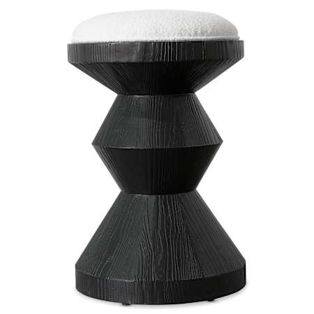 Hooker Furniture Commerce and Market 16" Wide Polyester Counter Stool Charred Black / Chateau Linen