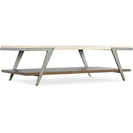 Hooker Furniture Boomerang 31" Wide Marble Top Metal and Oak Coffee Table Medium Wood