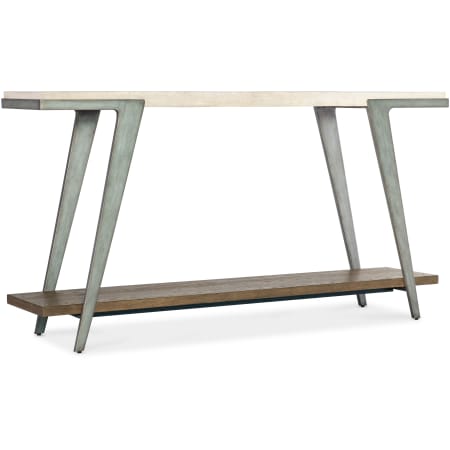 Hooker Furniture Boomerang 14" Wide Marble Top Metal and Oak Console Table Medium Wood