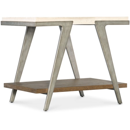 Hooker Furniture Boomerang 21" Wide Marble Top Metal and Oak End Table Medium Wood