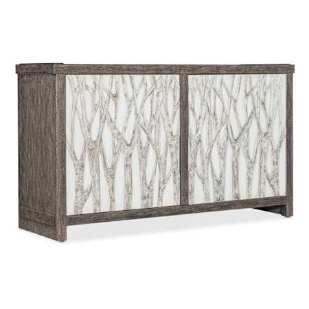 Hooker Furniture Commerce and Market 60" Wide Oak Accent Cabinet Dark Wood / White