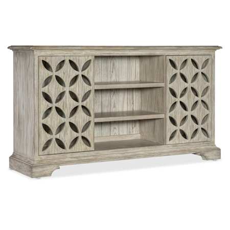 Hooker Furniture Commerce and Market 68" Wide Oak Accent Cabinet Light Gray