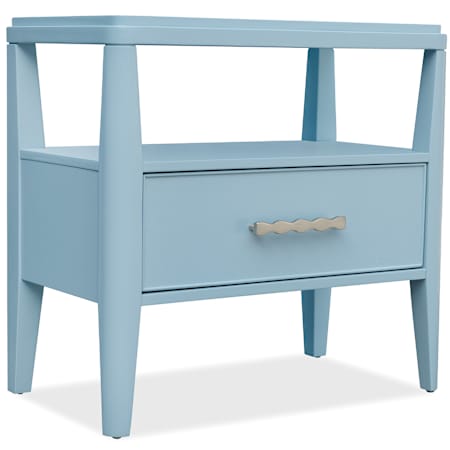 Hooker Furniture Commerce and Market Sola 30" Wide One-Drawer Nightstand Blue