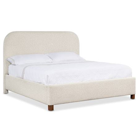Hooker Furniture Commerce and Market Bridget 83" Wide California King Upholstered Bed Matera Pearl / Dark Wood