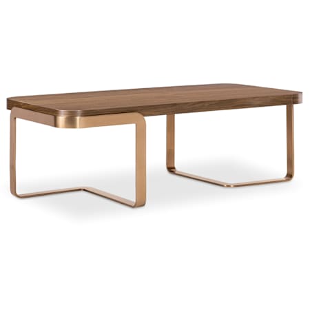 Hooker Furniture Eleana 48" Wide Metal and Wood Veneer Table Light Caramel / Sunlight Bronze