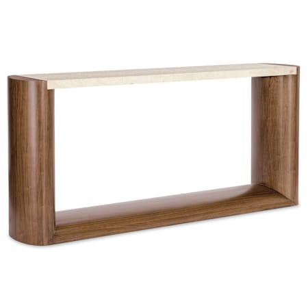 Hooker Furniture Eleana 74" Wide Marble and Wood Veneer Table Light Caramel / Sunlight Bronze / Beige