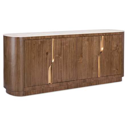 Hooker Furniture Eleana 82" Wide Walnut Wood TV Stand Light Caramel / Sunlight Bronze / Beige