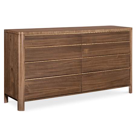Hooker Furniture Eleana 72" Wide Eight Drawer Dresser Light Caramel / Sunlight Bronze