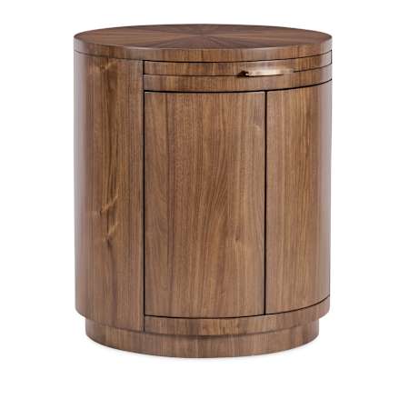 Hooker Furniture Eleana 24" Wide Round Nightstand Light Caramel / Sunlight Bronze
