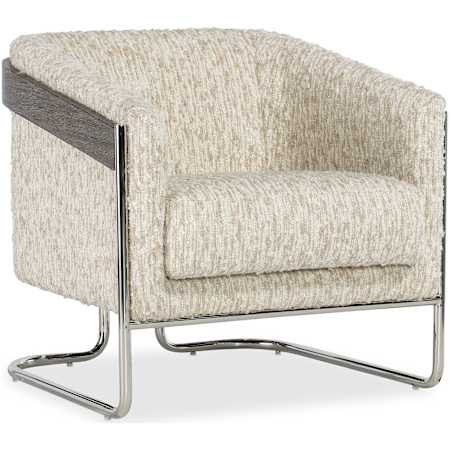 Hooker Furniture Cody 33" Wide Wool and Polyester Chair Fluffy Natural / Dark Wood