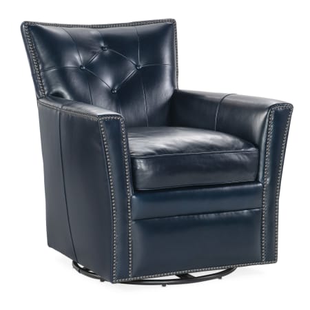 Hooker Furniture Hamptons 32" Wide Leather Accent Swivel Chair Black