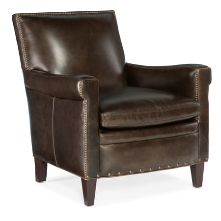 Hooker Furniture Jilian 31" Wide Aniline Top Grain Leather Upholstered Living Room Arm Club Chair Natchez Brown