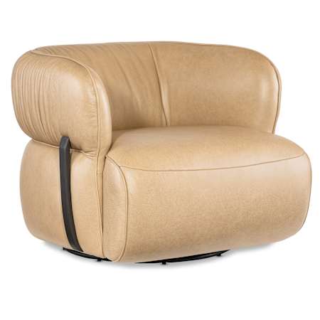 Hooker Furniture McGuire 36" Wide Leather Accent Chair Dark Walnut / Texas Stone