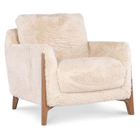 Hooker Furniture Cynthia 37" Wide Fabric Accent Chair Yakety Yak Sand / Light Wood
