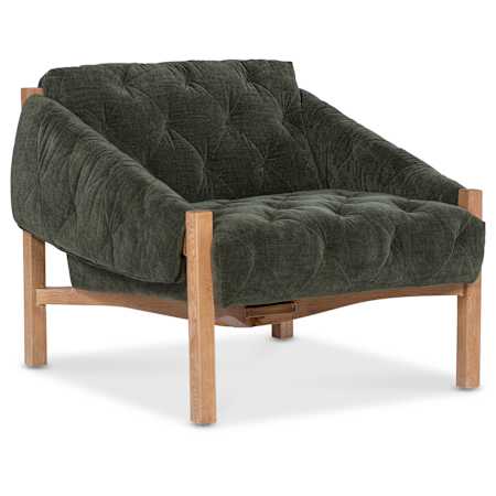 Hooker Furniture Kerns 34" Wide Wood Veneer Framed Polyester Accent Chair Light Pecan / Ansel Rain Forest