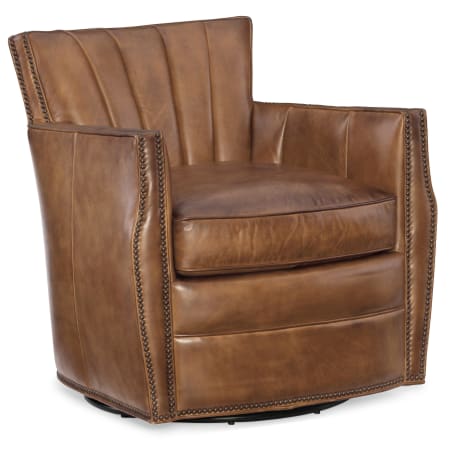 Hooker Furniture Carson 30" Wide Swivel Leather Accent Chair Checkmate Pawn