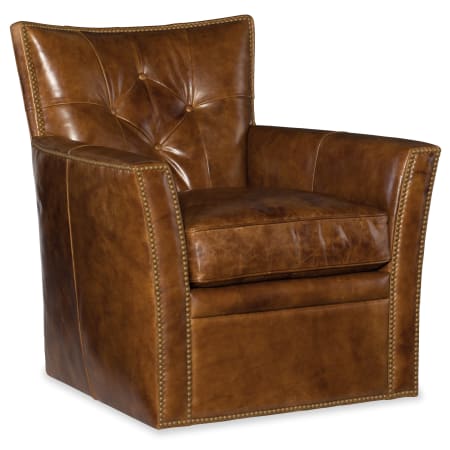 Hooker Furniture Conner 31" Wide Swivel Leather Accent Chair Heavy Metal Gamma