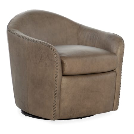 Hooker Furniture Roper 29" Wide Swivel Leather Accent Chair Big Top Dark Taupe