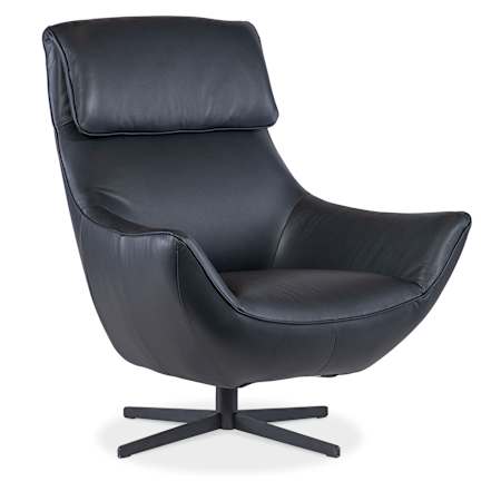 Hooker Furniture Hughes 33" Wide Leather Accent Chair Salvo Denim / Black