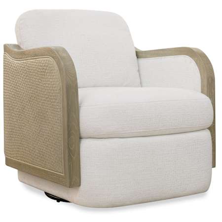 Hooker Furniture Wilma 29" Wide Swivel Chair Light Wood / Halston White