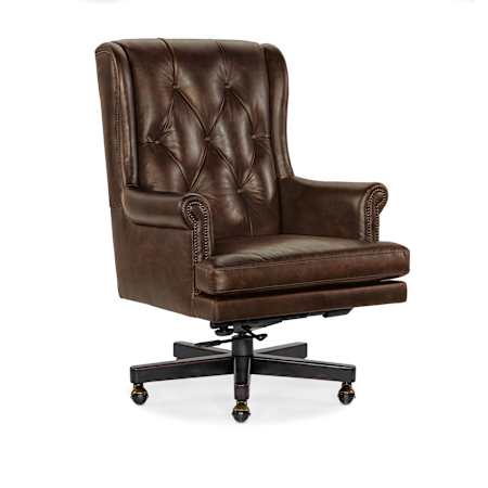 Hooker Furniture Charleston 29" Wide Leather Accent Chair Old Saddle / Black