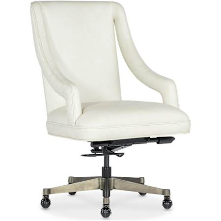 Hooker Furniture Meira 26" Wide Leather Office Chair Aline China White