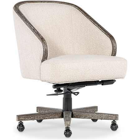 Hooker Furniture Paloma 29" Wide Polyester Office Chair Inverness Natural / Mink