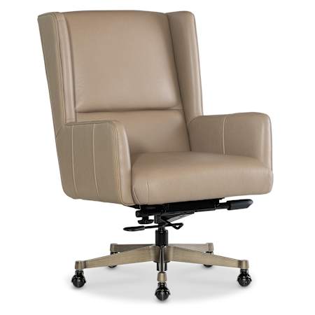 Hooker Furniture Primrose 27" Wide Leather Accent Chair Glazed Gold / Salvo Beige