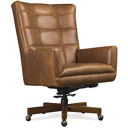 Hooker Furniture Nico 33" Wide Executive Chair Dark Wood / Jala Whiskey