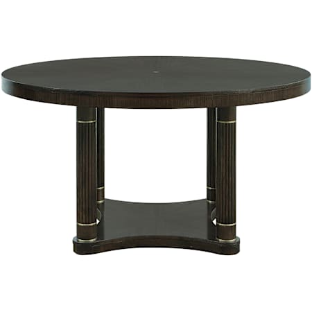 Hooker Furniture Asher Park 38" Diameter Wood Top Wood Veneer Table Piano Brown