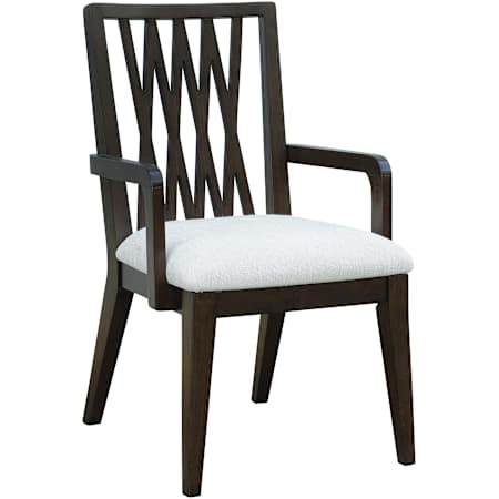 Hooker Furniture Asher Park 21" Wood Polyester Dinner Chair with Arms Piano Brown