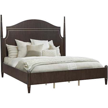 Hooker Furniture Asher Park Queen Wood Veneer Bed Frame From the Asher Park Collection Piano Brown