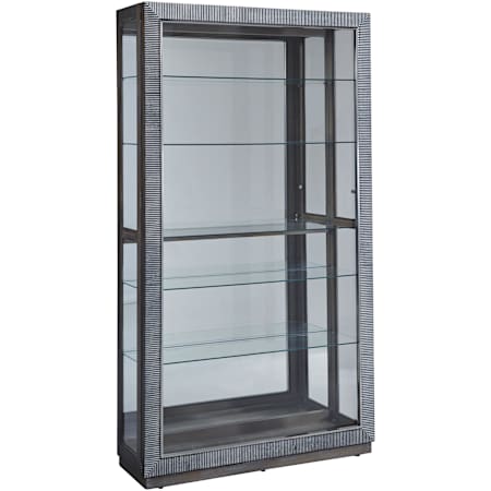 Hooker Furniture Asher Park 46" 1 Door Oak and Veneer Curio with Multiple Shelves Medium Wood