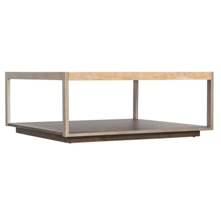 Hooker Furniture Hammon 42" Wide Square Marble Top Metal, White Oak Coffee Table Medium Oak / Champagne / Marble