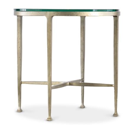 Hooker Furniture Cora 24" Diameter Glass Top Iron End Table Champagne / Silver /Gold