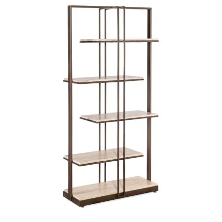 Hooker Furniture Granger 38" Wide 4 Shelf Metal, Travertine Display Etagere Dark Bronze