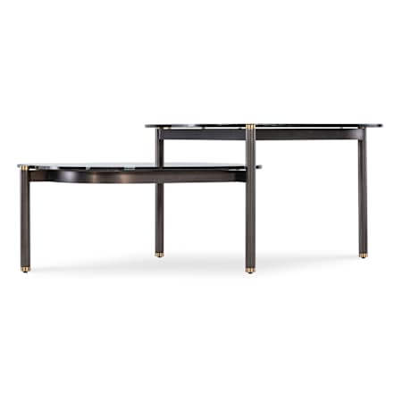 Hooker Furniture Grayson 50" Wide Glass Top Metal Coffee Table Black Metal