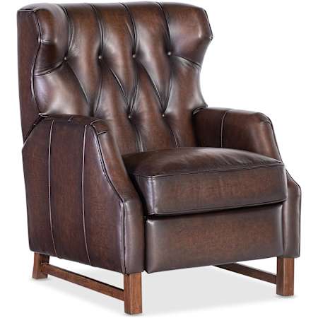 Hooker Furniture Henderson 30" Wide Leather Recliner Vortex / Medium Wood