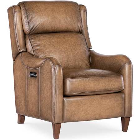 Hooker Furniture Carrington 31" Wide Leather Recliner Nature / Dark Wood