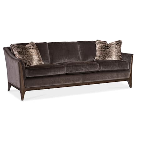 Hooker Furniture Sophia 86" Wide Fabric Sofa Merrimack Mink / Caviar