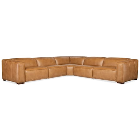 Hooker Furniture Fresco 135" Wide Leather Sofa Zen Caramel