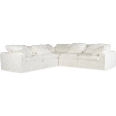 Hooker Furniture Barefoot 125" Wide Wood and Fabric Sofa with Plush Fabric Yakety Yak Natural