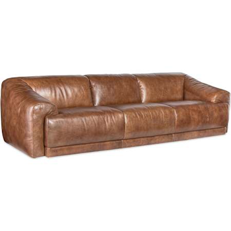 Hooker Furniture Fleetwood 110" Wide Leather Sofa with Sink-In Seating Taupe