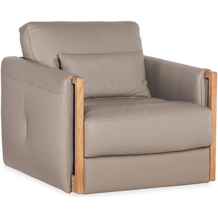 Hooker Furniture Meridian 42" Wide Leather Chair Miami Truffle / Light Wood