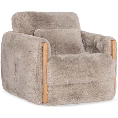 Hooker Furniture Meridian 42" Wide Polyester Chair Yakety Yak Granite / Light Wood