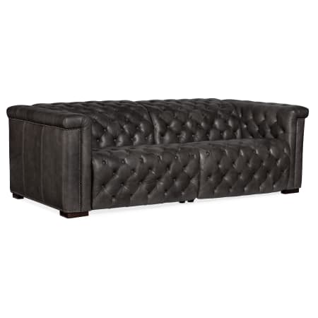 Hooker Furniture Savion 89" Wide Leather Standard Sofa with Power Recline and Power Headrest Bellagio Gravel / Coffee Brown
