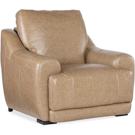 Hooker Furniture Wayward 43" Wide Leather Recliner Latte / Dark Wood