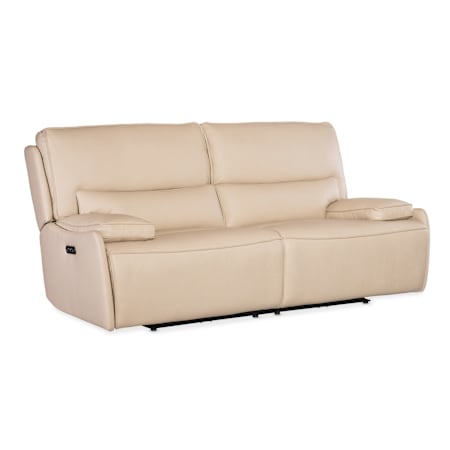 Hooker Furniture Kramer 87" Wide Leather Sofa Oslo Ivory