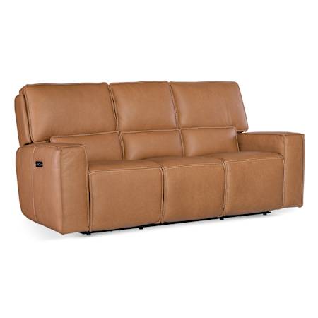 Hooker Furniture Miles 84" Wide Leather Sofa Oslo Antelope